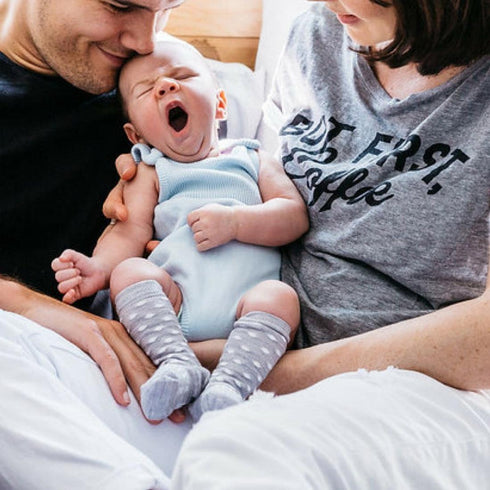 Lamington New Born Merino Wool Socks Snowflake Grey