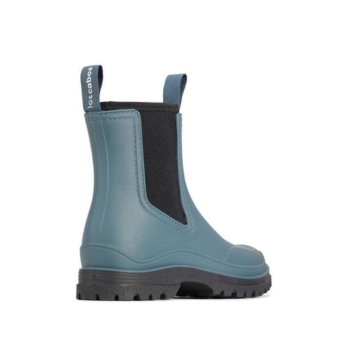 Los Cabos Amelia Ocean Dusky Blue Ankle Rain Boot Waterproof