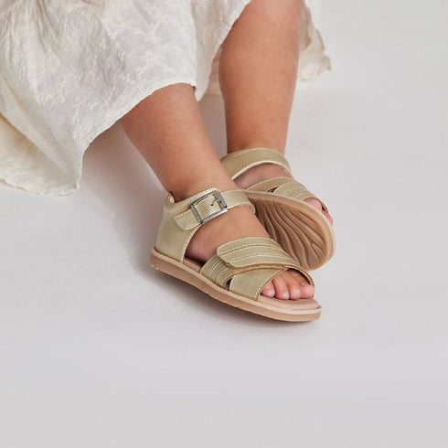 Pretty Brave Georgia Gold Leather Sandal 29-33