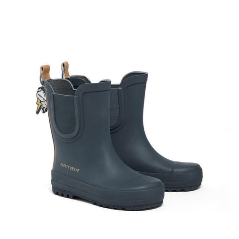 Pretty Brave Puddle Boot Ankle Rainboot Muted Indigo Blue