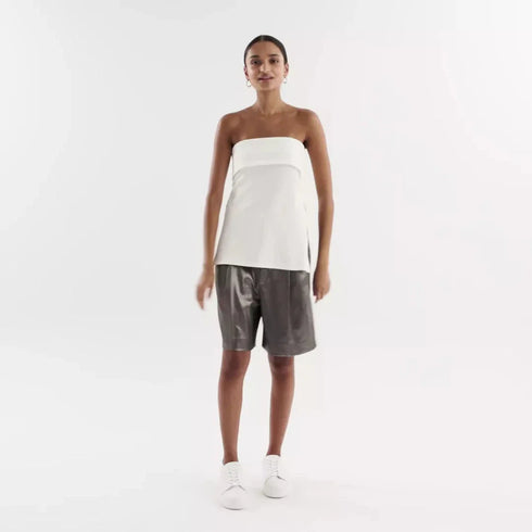 Rollies Womens Court Club All White Leather Trainer