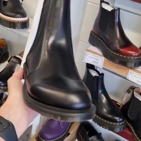 Dr Martens Flora Chelsea Womens Boot Black Polished Smooth