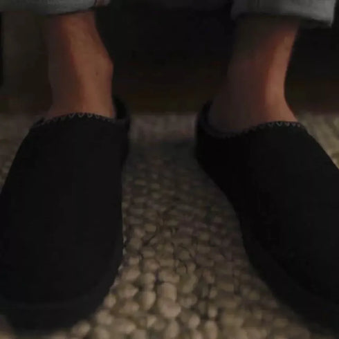 Emu Platinum Outback Scuff Black Sheepskin Slipper