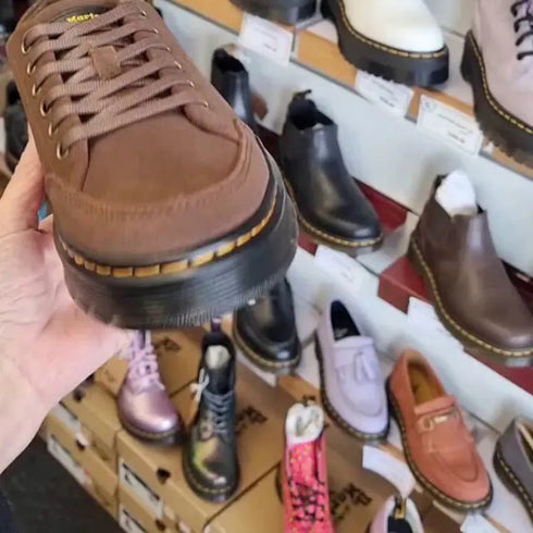 Dr Martens Brookline Shoe Dark Brown Bronx Suede 6 Eye