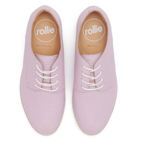 Womens Rollie Derby Embossed Lilac Leather Brouge Shoe
