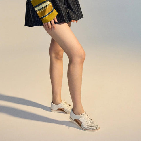 Rollie Womens Sidecut White Leather Shoe