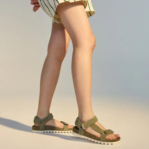 Rollie Womens Sandal Tooth Wedge Sage/White