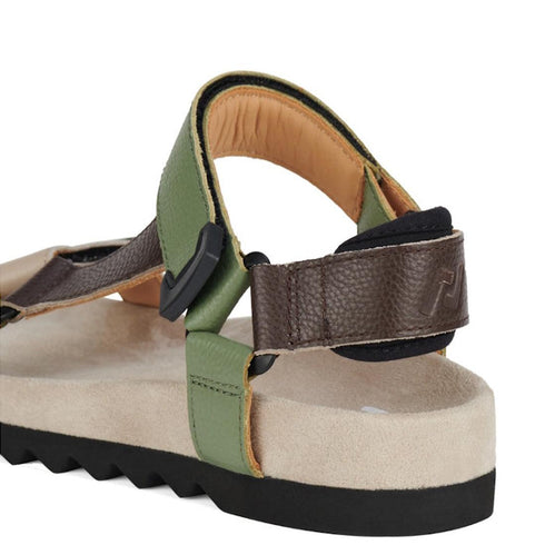 Rollie Womens Sandal Tooth Wedge Trail Green Brown