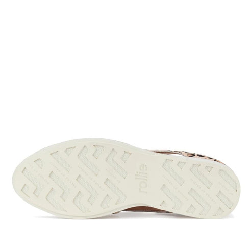 Rollie Womens Sidecut Punch Bone Leather Leopard Cut Out Brogue