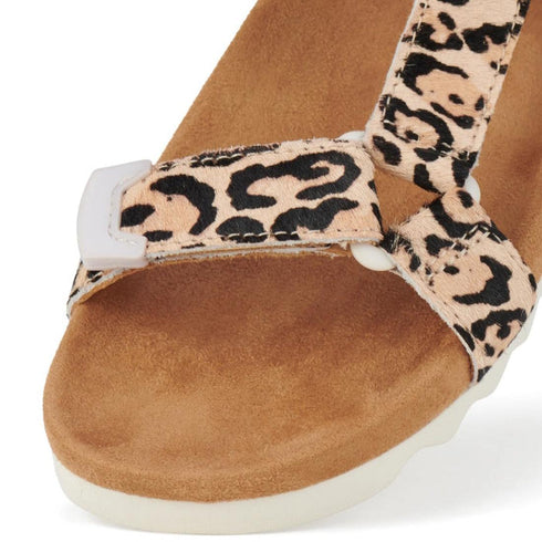 Rollie Womens Sandal Tooth Wedge Neutral Leopard