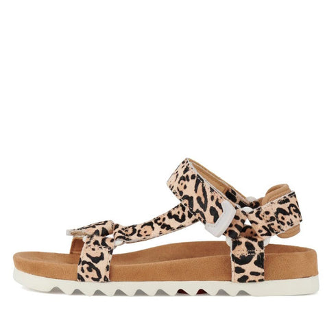 Rollie Womens Sandal Tooth Wedge Neutral Leopard