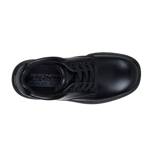 Skechers Smooth Tracks Black School Shoe Lace Ups