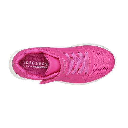 Skechers Kids Uno Lite Hot Pink Hook & Loop Trainer