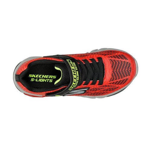 Skechers Boys Light Ups S Lights Flex Glow Elite Vorlo Red Black