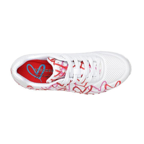 Skechers Uno Spread The Love X JGoldcrown White Red Pink CLEARANCE