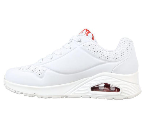 Skechers Uno Spread The Love X JGoldcrown White Red Pink CLEARANCE