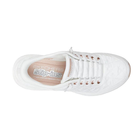 Skechers Womens Slip In Contour Foam Golden Hour Cozy Fit White Rose Gold