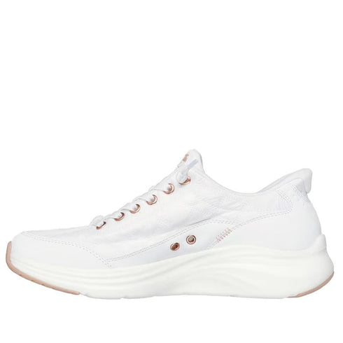 Skechers Womens Slip In Contour Foam Golden Hour Cozy Fit White Rose Gold