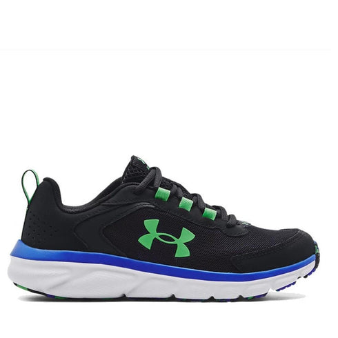 Under Armour UA Assert 9 Youths Black Blue Lace Up