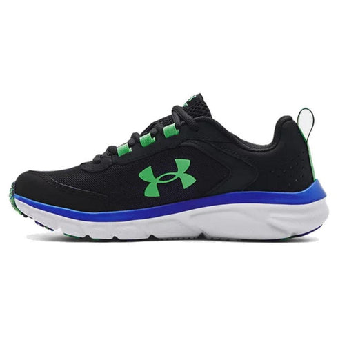 Under Armour UA Assert 9 Youths Black Blue Lace Up