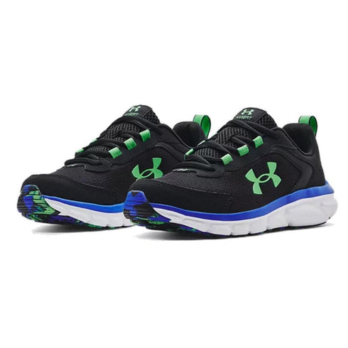 Under Armour UA Assert 9 Youths Black Blue Lace Up