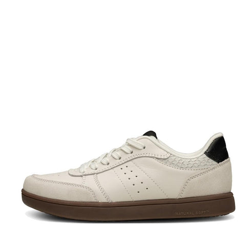 Woden Bjork Mix Women's Leather Sneaker Blanc de Blanc/Black