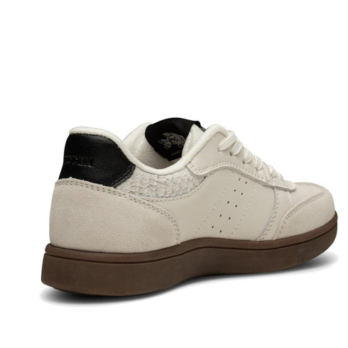 Woden Bjork Mix Women's Leather Sneaker Blanc de Blanc/Black