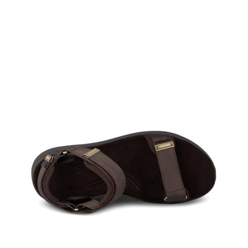 Woden Line Women's 3 Strap Sandal Chocolate Brown