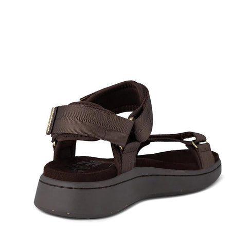 Woden Line Women's 3 Strap Sandal Chocolate Brown