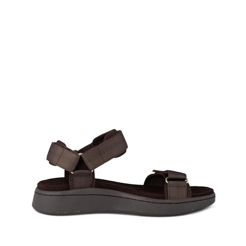 Woden Line Women's 3 Strap Sandal Chocolate Brown