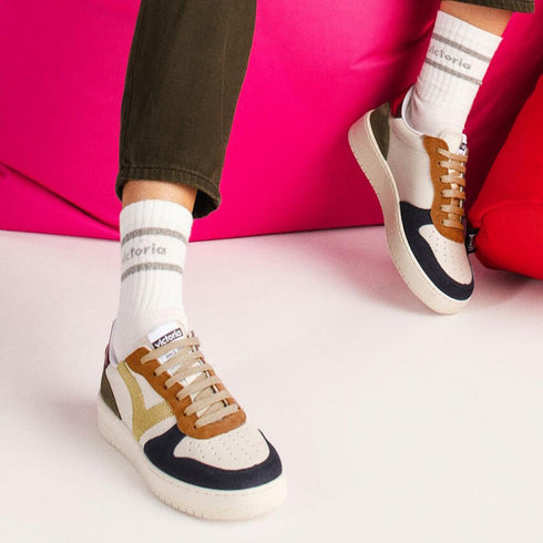 Victoria Madrid Navy White Lace Up Sneaker