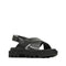 EOS Womens Flighty Chunky Look Leather Sandal Black