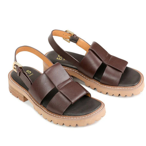 EOS Womens Leonella Dark Brown Sandal with Back Strap