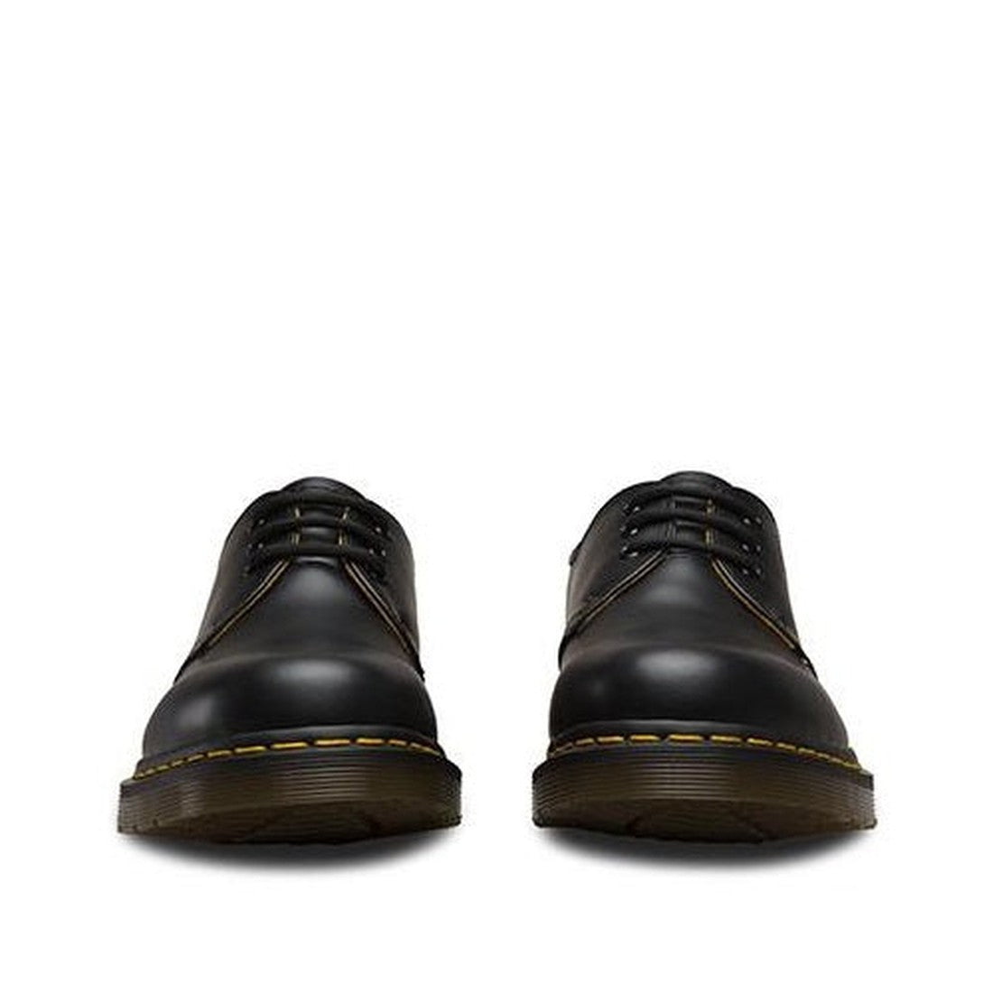front view showing toes and laces of Dr Martens 3 eye 1461 Black leather oxford shoes.,
800090826883,
800090826906,
800090826920,
800090797534,
800090797558,
800090826975,
800090797565,
800090797572,
800090797596,
800090797602,
800090797626,, 800090826883