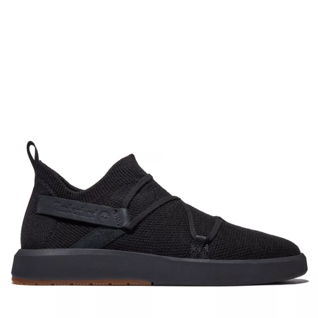 Timberland Mens TrueCloud EK+ SlipOn in black; easy on/off elastic bands, breathable canvas, comfy sole, and handy heel tab.  ksnz