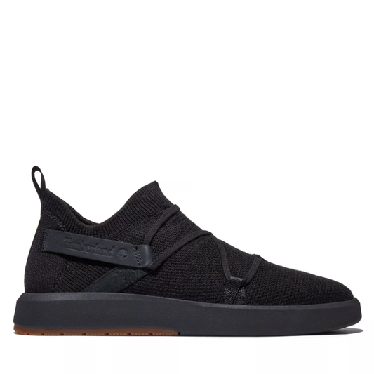 Timberland Mens TrueCloud EK+ SlipOn in black; easy on/off elastic bands, breathable canvas, comfy sole, and handy heel tab.  ksnz
