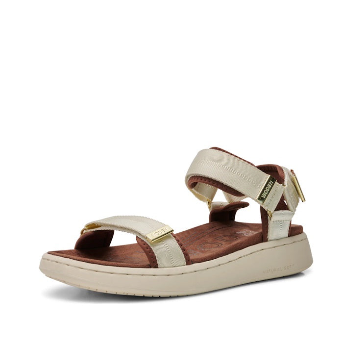 Woden Line Women's 3 Strap Sandal Ivory