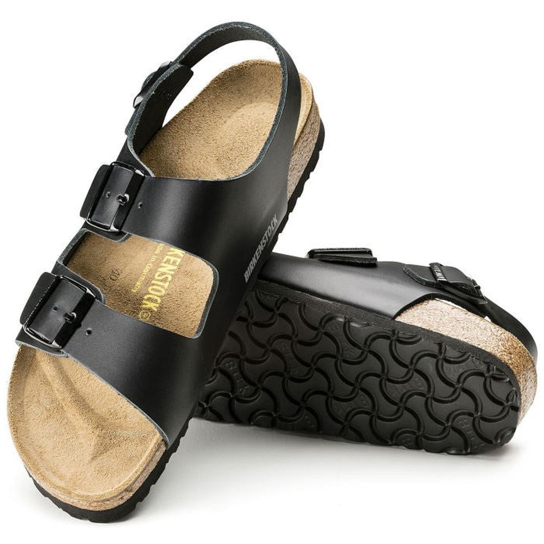 Birkenstock Milano Smooth Leather Black sandals feature adjustable buckles, cozy footbeds, and grippy soles for all-day comfort.  ksnz