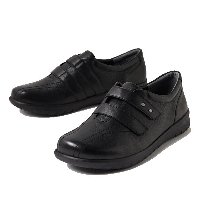 Ziera Sonnye XW Women's Casual Sneaker Velcro Black Leather