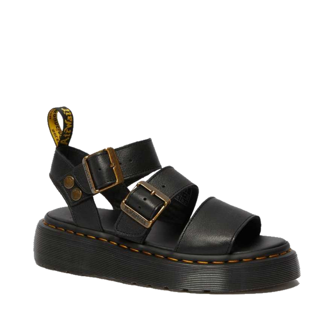 Image of the right foot side on of Dr Martens Gryphon Quad Chunky Leather Sandal