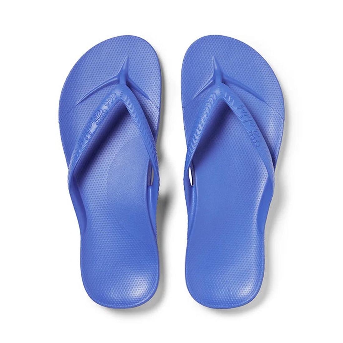 Pair of royal blue Archies Arch Support Jandal flip-flops with arch support.