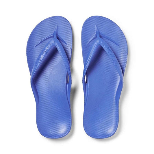 Pair of royal blue Archies Arch Support Jandal flip-flops with arch support.