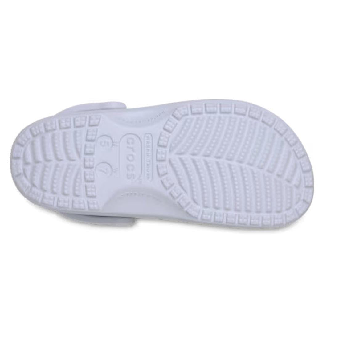Light lavender Crocs Clogs adults sandal sole Frosted Grape with textured surface on a white background.,
198445154416,
198445154423,
198445154430,
198445154447,, 198445154416, 198445154423, 198445154430, 198445154447, 46477, 46478, 46479, 46480, 46481