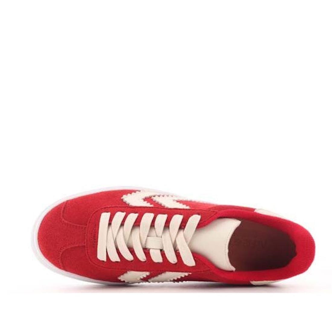 Alfie & Evie Ignite Suede women's red platform sneakers with comfy white soles, easy white laces, and a playful zigzag side touch.  ksnz, 9353738201685, 9353738201692, 9353738201708, 9353738201715, 9353738201722