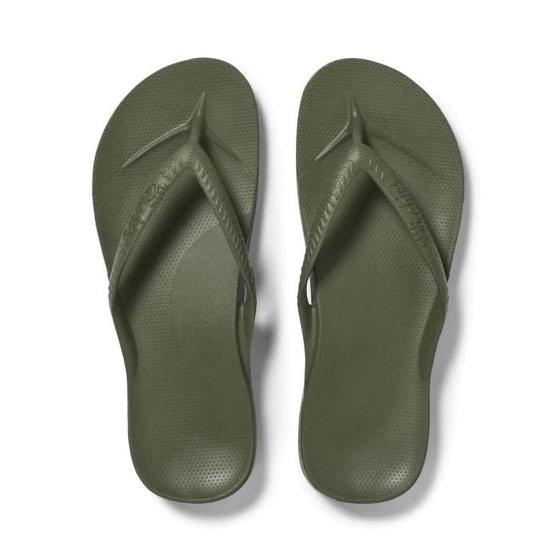 Archies Footwear Arch Support Jandal in khaki olive, comfy sandals with a grippy sole and easy-on straps, perfect for busy families.  ksnz