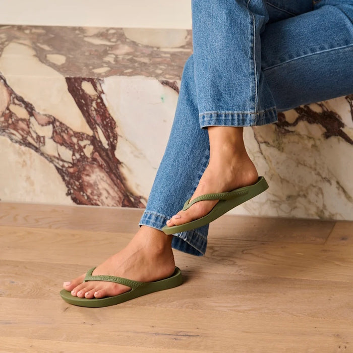 Archies Arch Support Jandal Khaki Olive