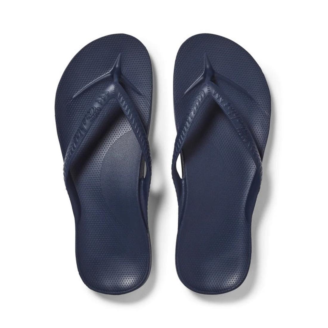 Archies Arch Support Jandal Navy sandals for the family, with navy straps, comfy sole, textured footbeds, and easy slip-on style.  ksnz