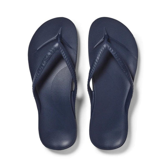 Archies Arch Support Jandal Navy sandals for the family, with navy straps, comfy sole, textured footbeds, and easy slip-on style.  ksnz