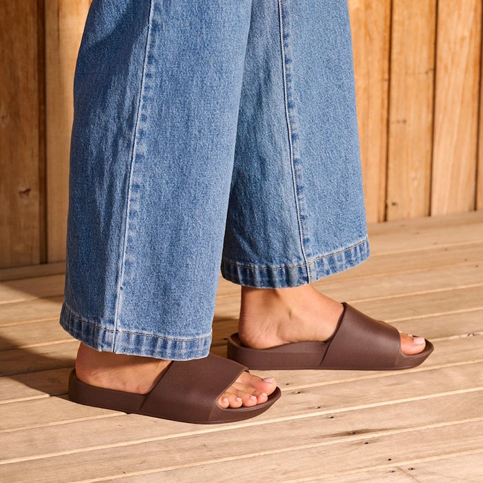 Archies Arch Support Slide Chocolate Brown