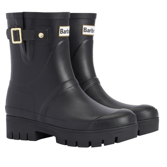 Barbour Raelynn Black Chelsea Wellingtons—women’s rain boots with sturdy treaded soles, side buckles, and easy slip-on style.  ksnz